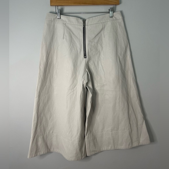 Beatrice B Met Faux Leather Culottes Cream Pants - Picture 7 of 10